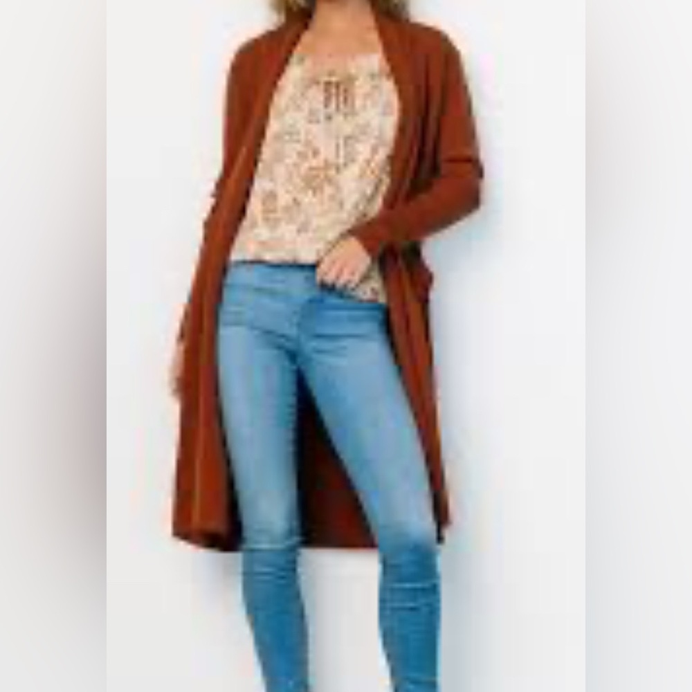 Baltic Born Edison Rust Long Cardigan, side Large
